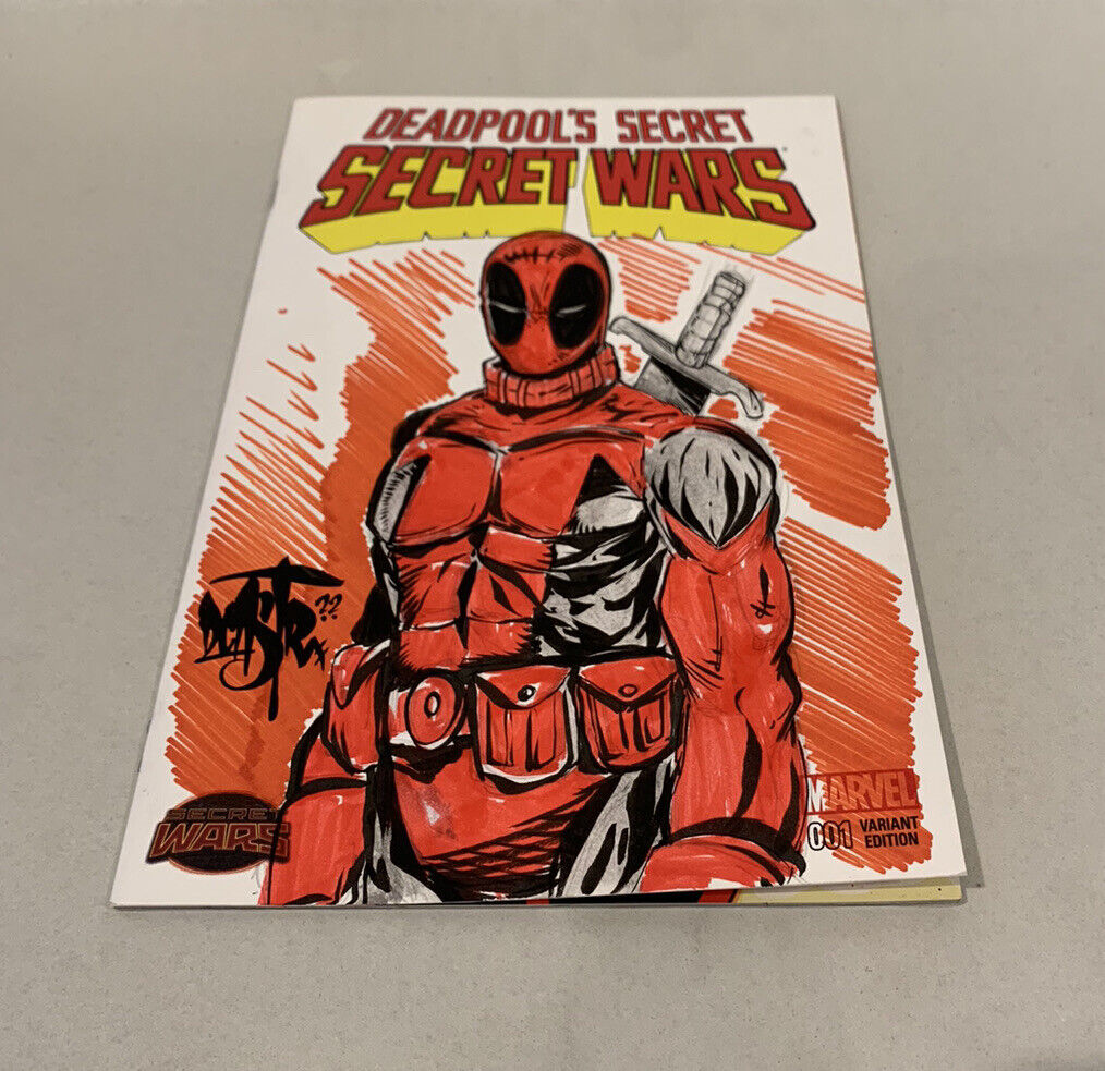 DEADPOOL'S SECRET #1 Blank Cover Variant Marvel Comic w Original DAVE CASTR Art