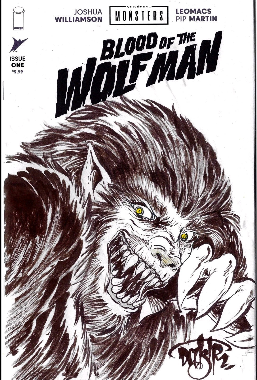 Blood Of The Wolfman #1 Image Comic 2026 Sketch Cover Var W Original DCastr Art