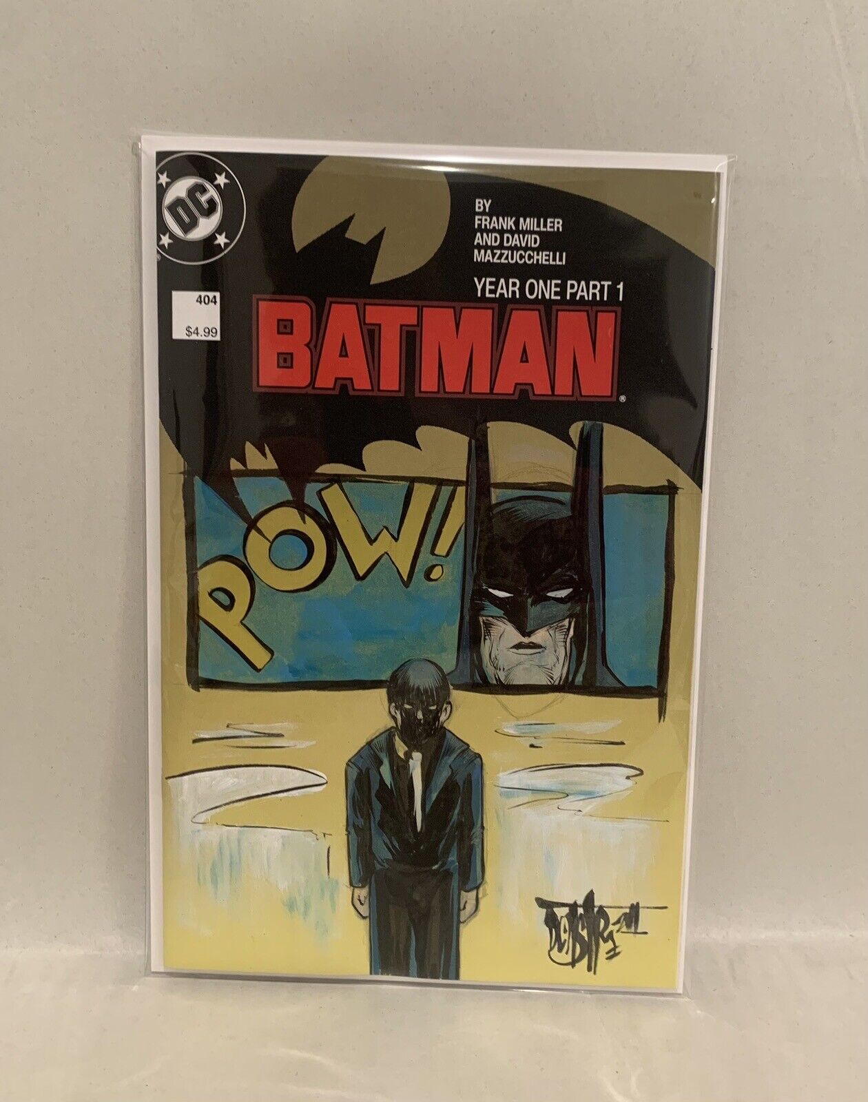 Batman #404 Comic Year One Facsimile Blank Cover Comic W Original Dave Castr Art