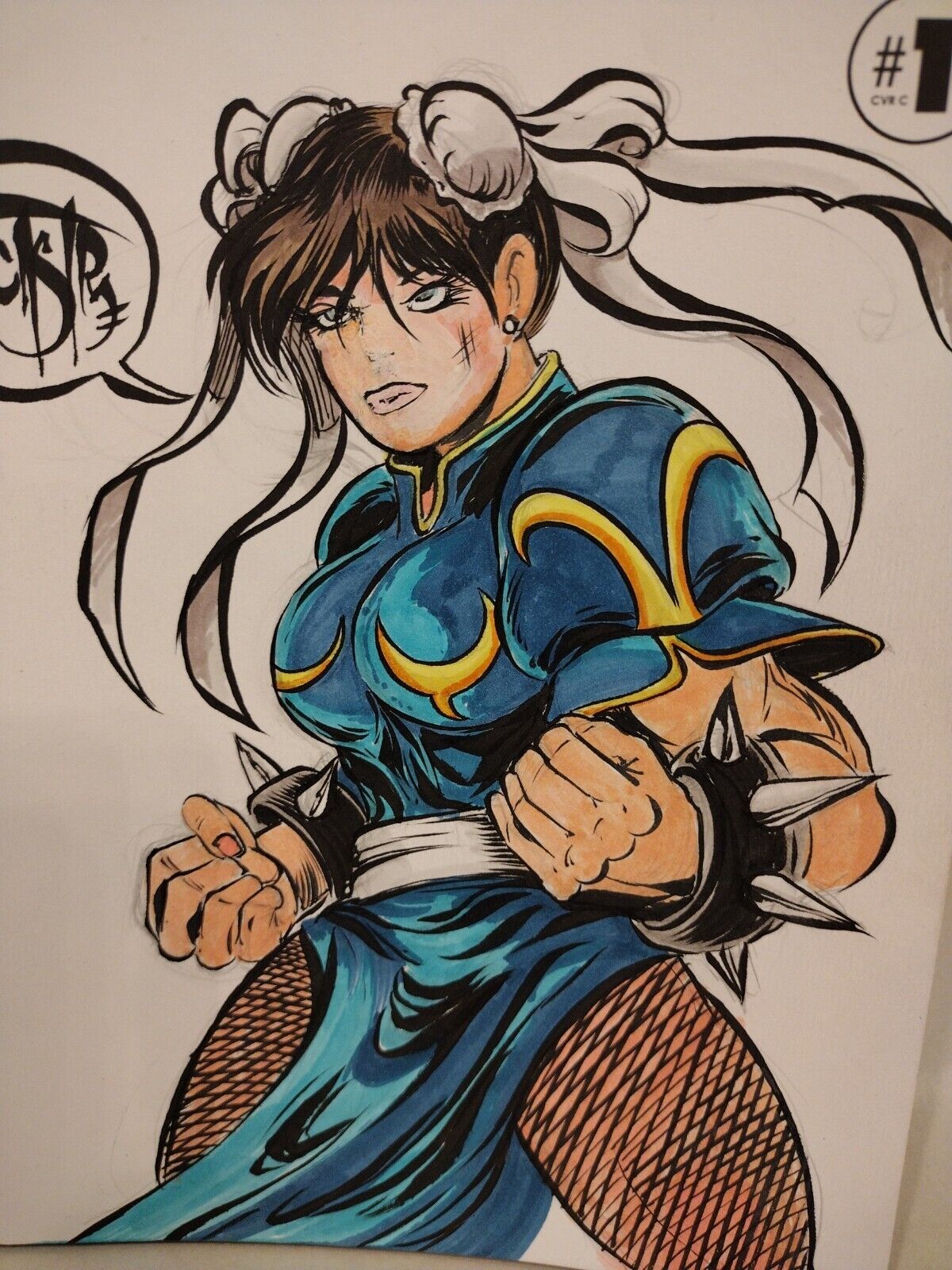 Street Fighter Masters Chun Li #1 UDON Blank Variant Comic W Original DCastr Art