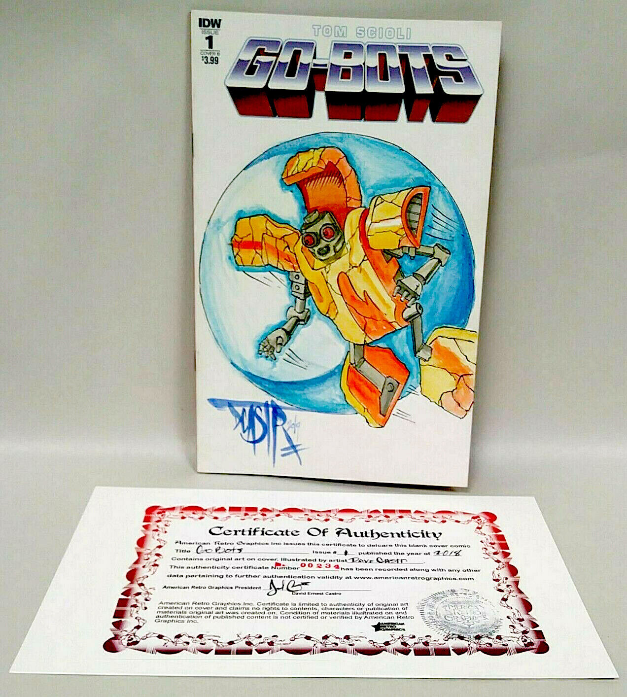 Go Bots #1 2018 Blank Cover IDW Comic W Original Nugget DCastr Art ARG COA 234