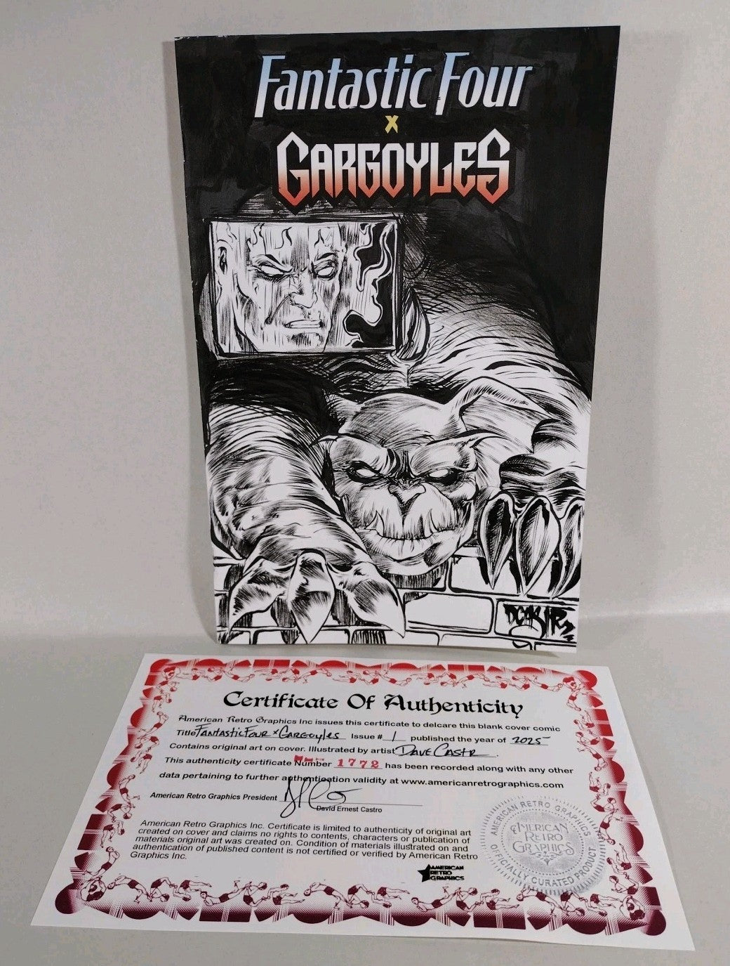 Fantastic Four X Gargoyles #1 (2025) Marvel Sketch Variant W Original DCastr Art