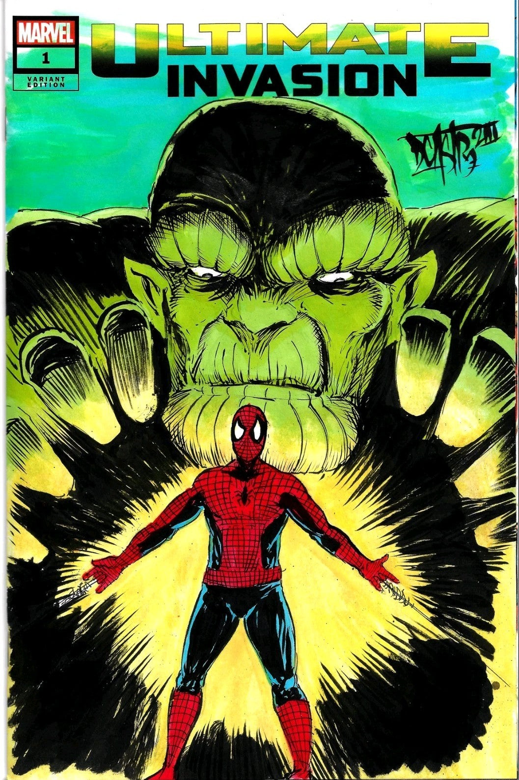 Ultimate Invasion #1 (2023) Marvel Sketch Cover Variant W Original DCastr Art