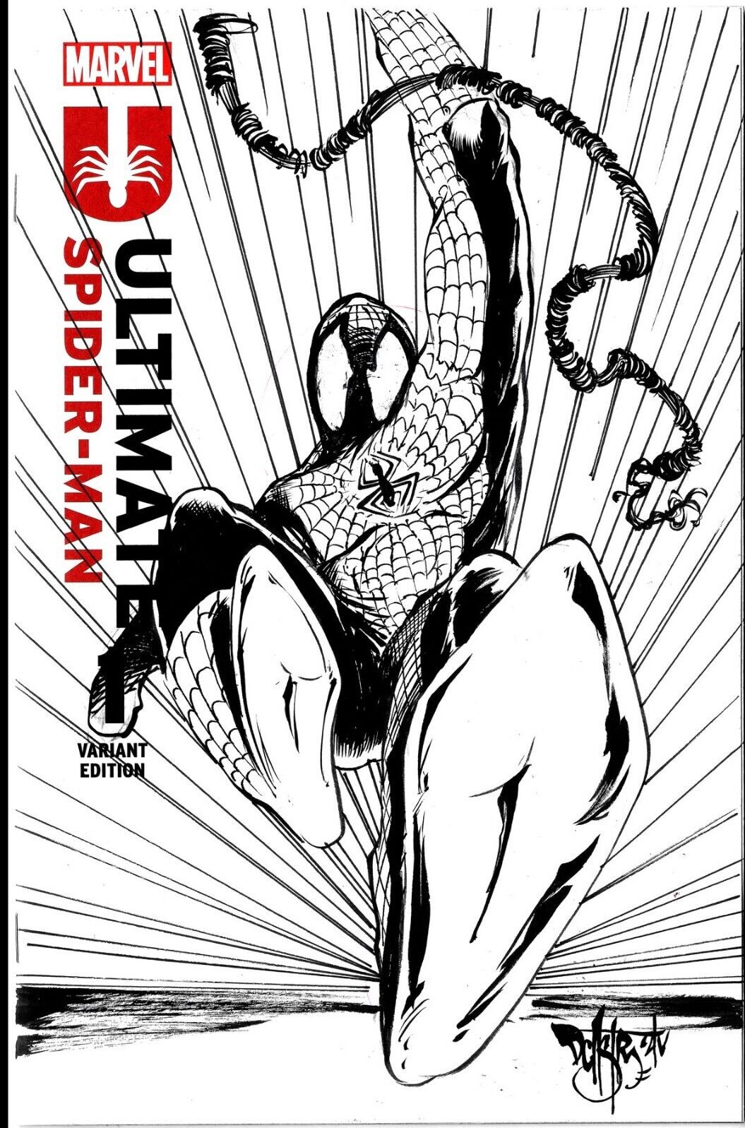 Ultimate Spider-Man #1 (2024) 4th Print Sketch Cover Comic W Original DCastr Art