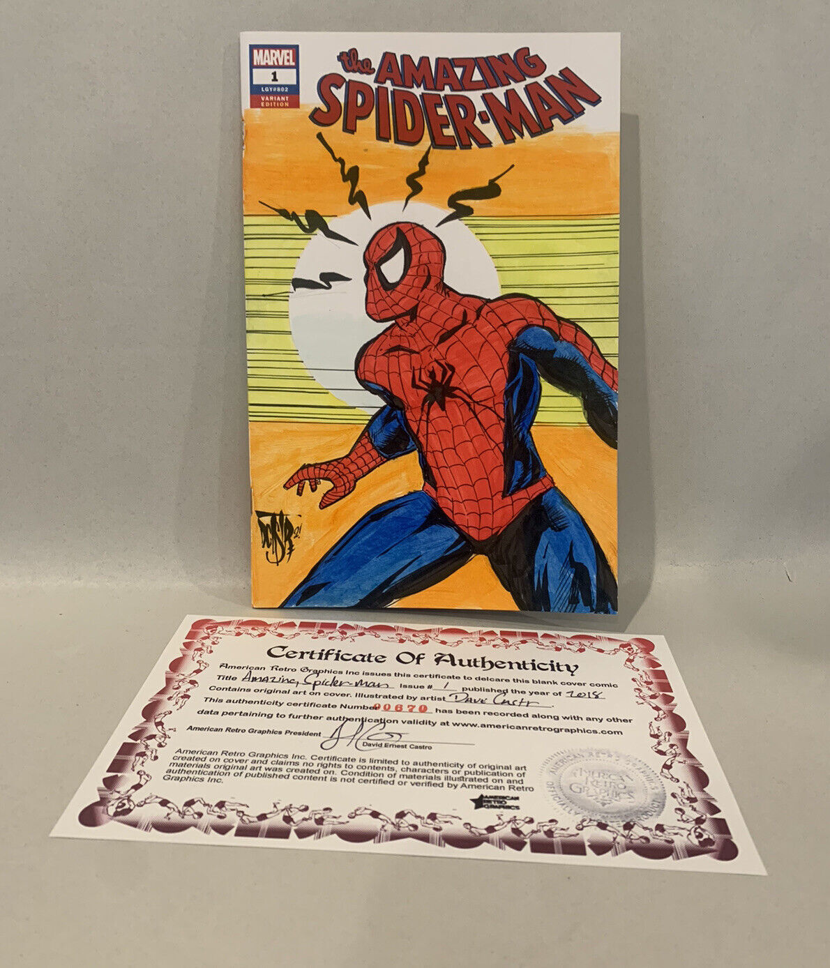 Amazing Spider-Man #1  Blank Sketch Variant Cover Comic W Original Dcastr Art