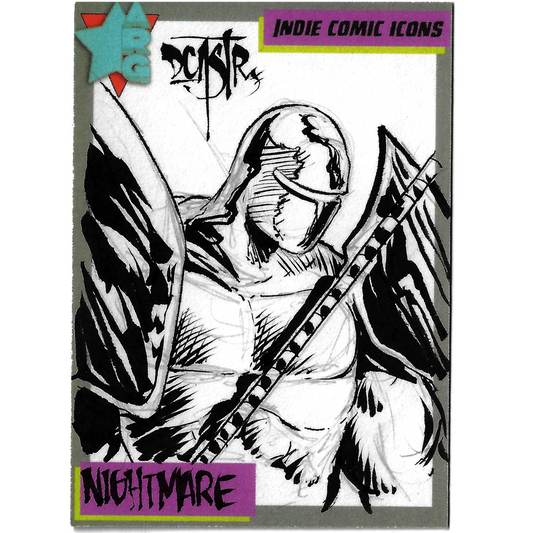 Indie Comic Icons Sketch Card w Original Knightmare Art DCastr (2023) ARG Sealed