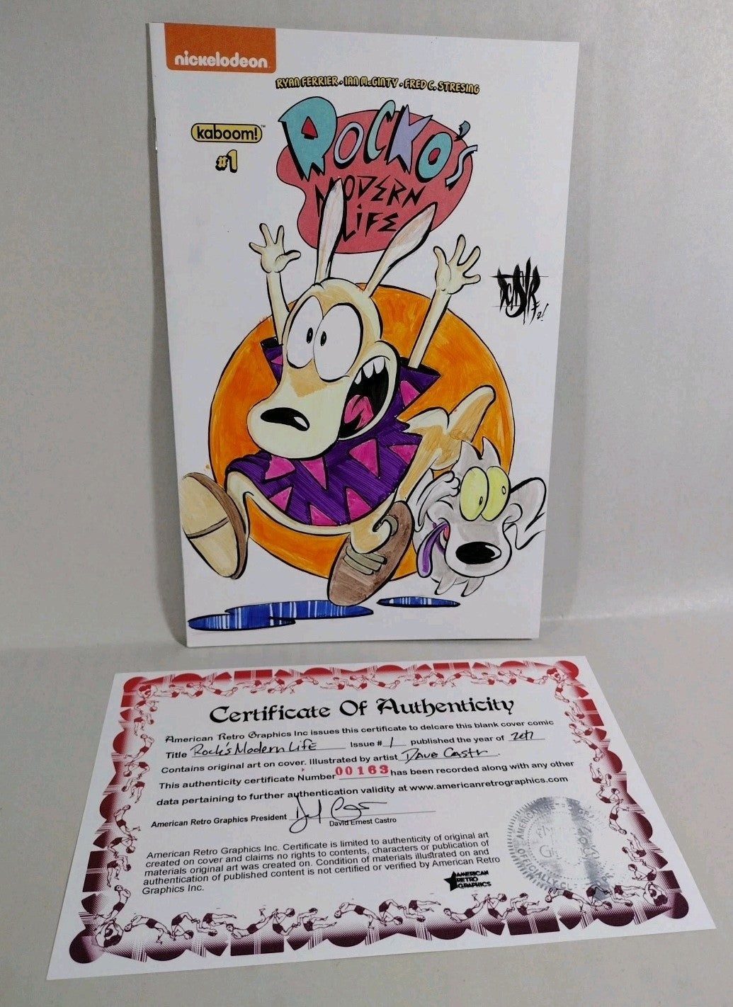 Rocco's Modern Life #1 Boom 2017 Sketch Cover Variant W Original Dave Castr Art
