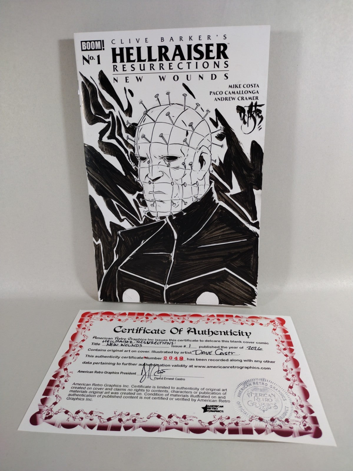 Hellraiser Resurrections New Wounds 1 Sketch Cover W Original DCastr Pinhead Art