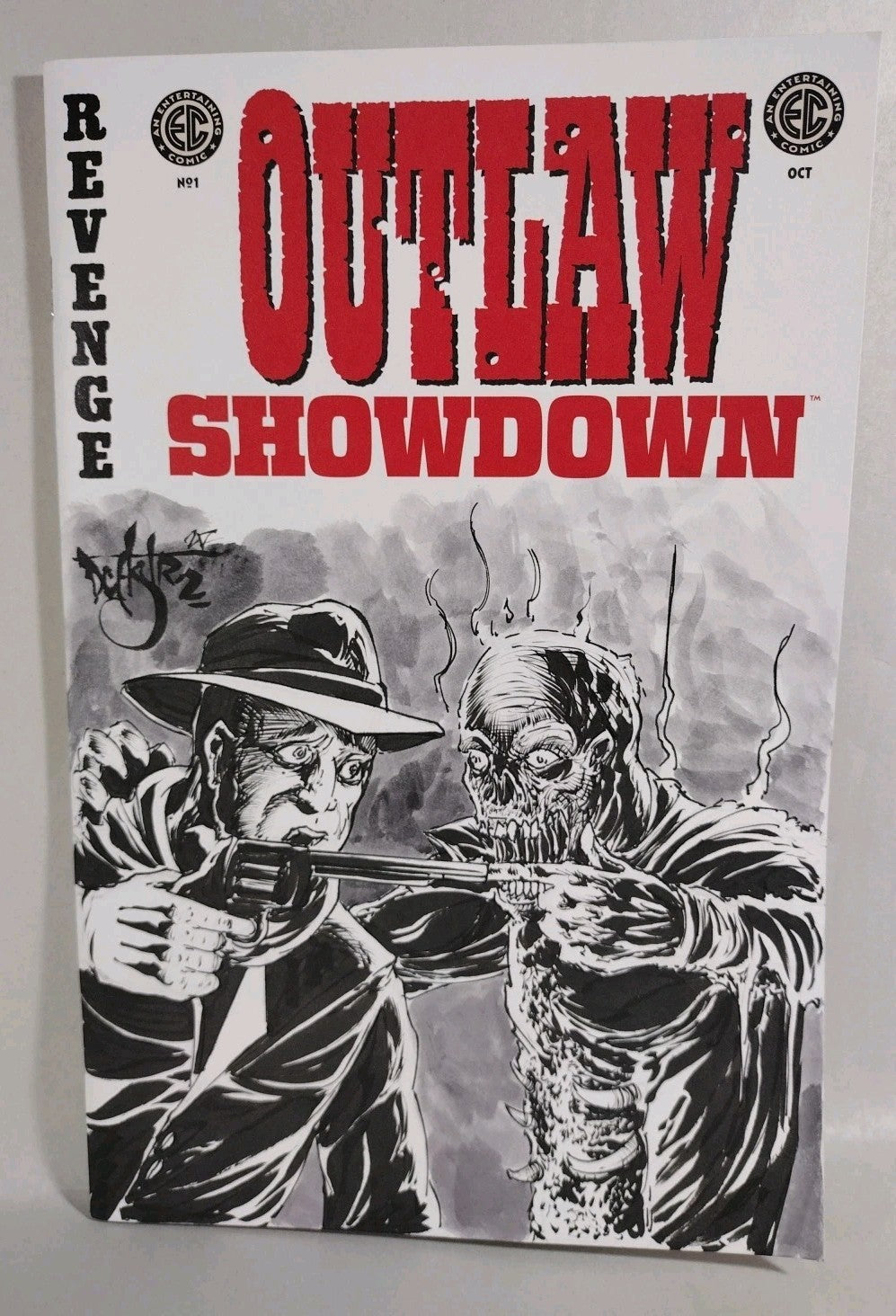 Outlaw Showdown #1 (2025) EC Comic Sketch Variant Cvr W Original Dave Castr Art