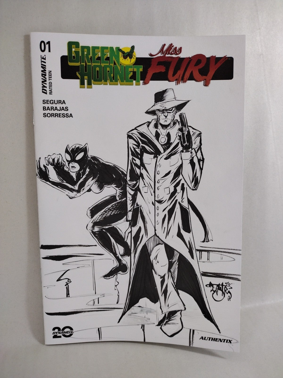 Green Hornet Miss Fury 1 Dynamite 2025 Sketch Cover Comic W Original DCastr Art