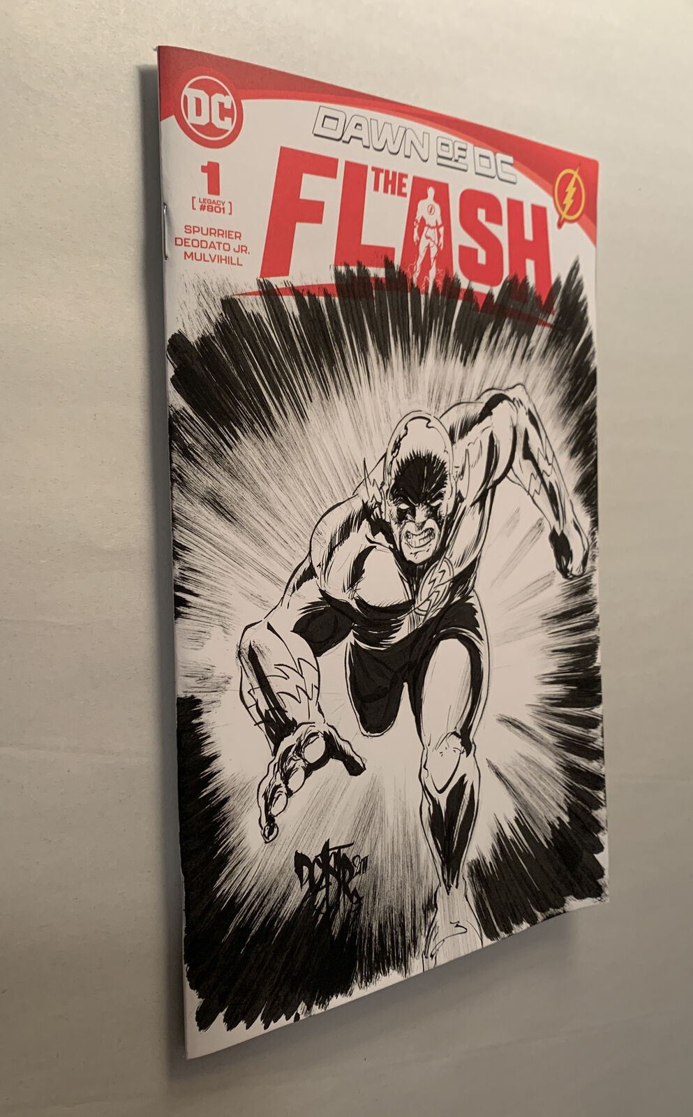 FLASH, THE (DAWN OF DC) #1 Blank Sketch Cover Variant W Original Dave Castr Art