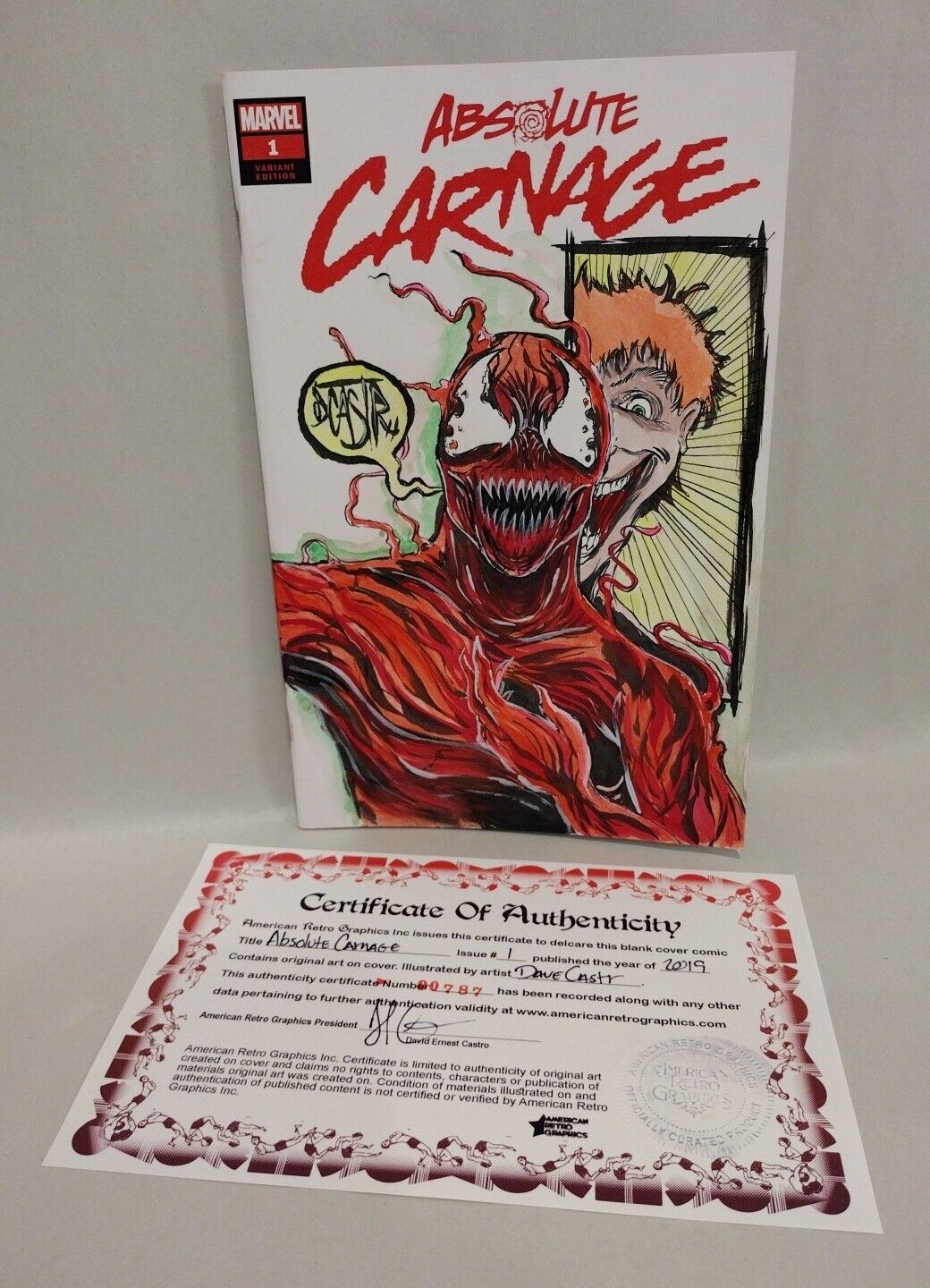 ABSOLUTE CARNAGE #1 Blank Sketch Variant Cover Comic W Original Dcastr Art