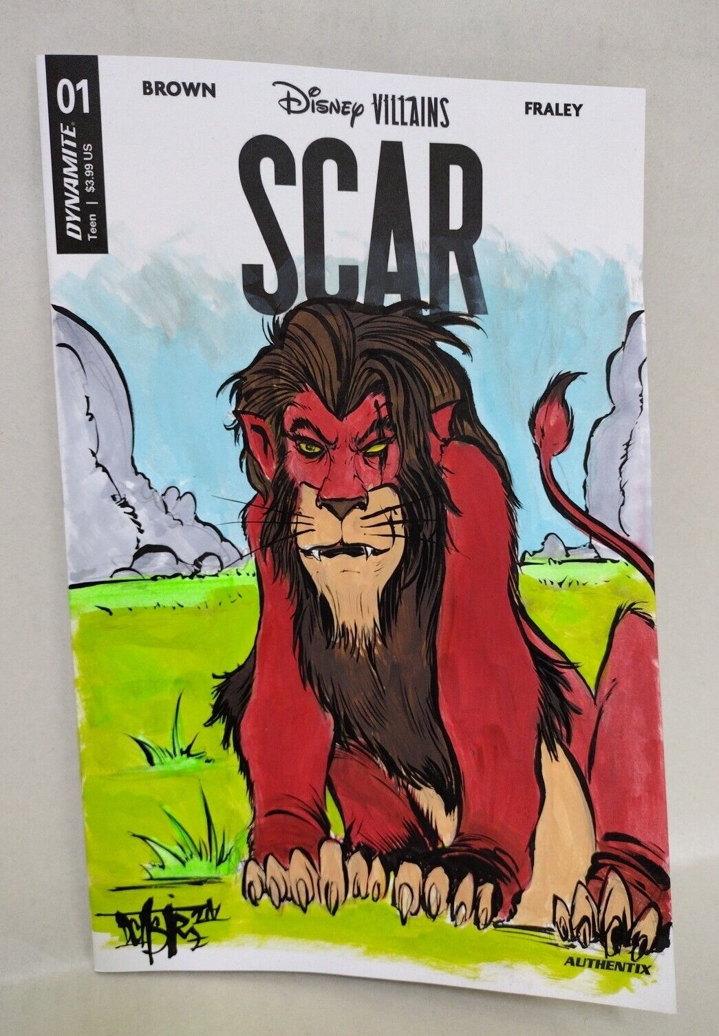 Disney Villains SCAR #1 (2024) Sketch Variant Cover Comic W Original Art DCastr