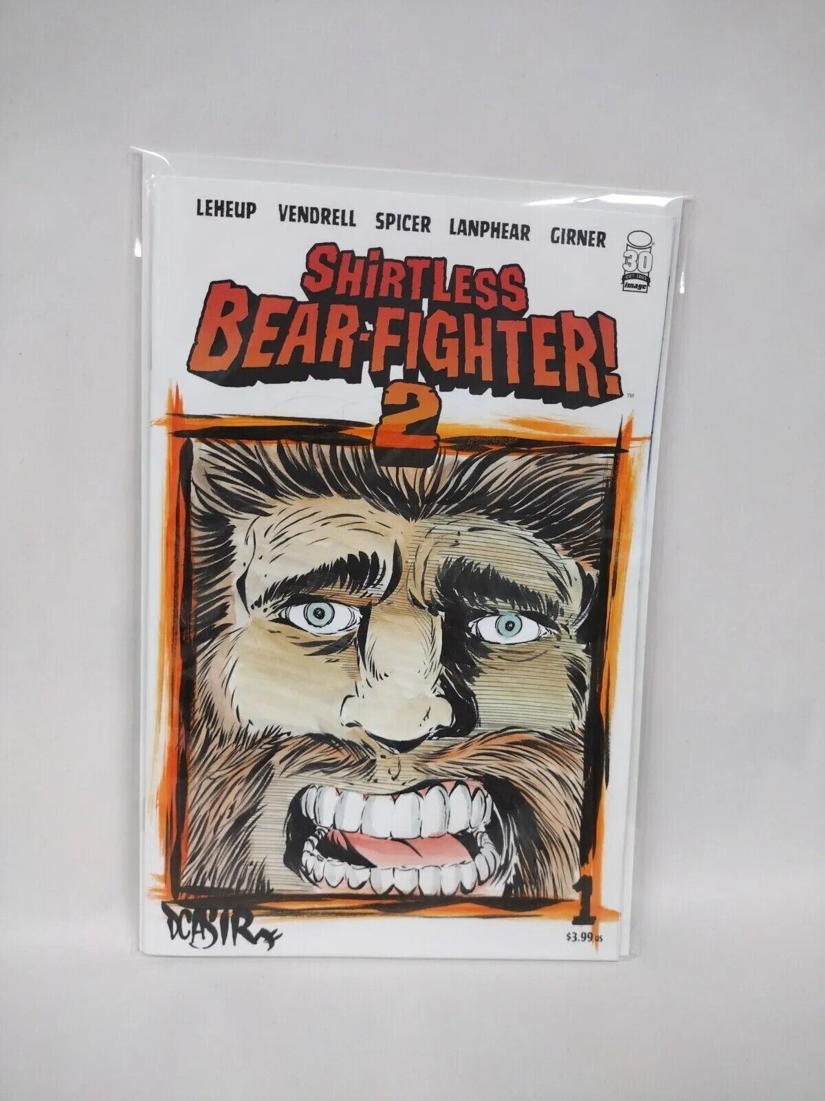 Shirtless Bear-Fighter 2 #1 (Of 7) Blank Sketch Cover W ORIGINAL ART DCASTR 