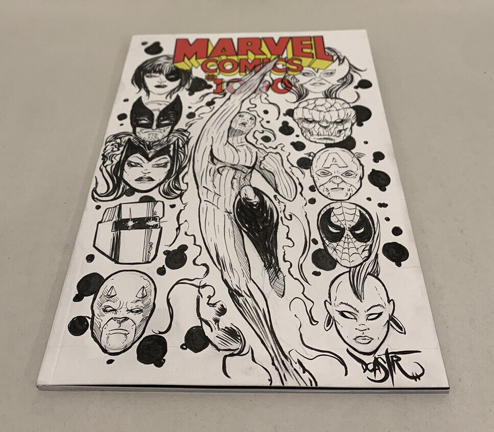 MARVEL COMICS #1000 Blank Variant Cover Comic 2019 W Original Art Dave Castr