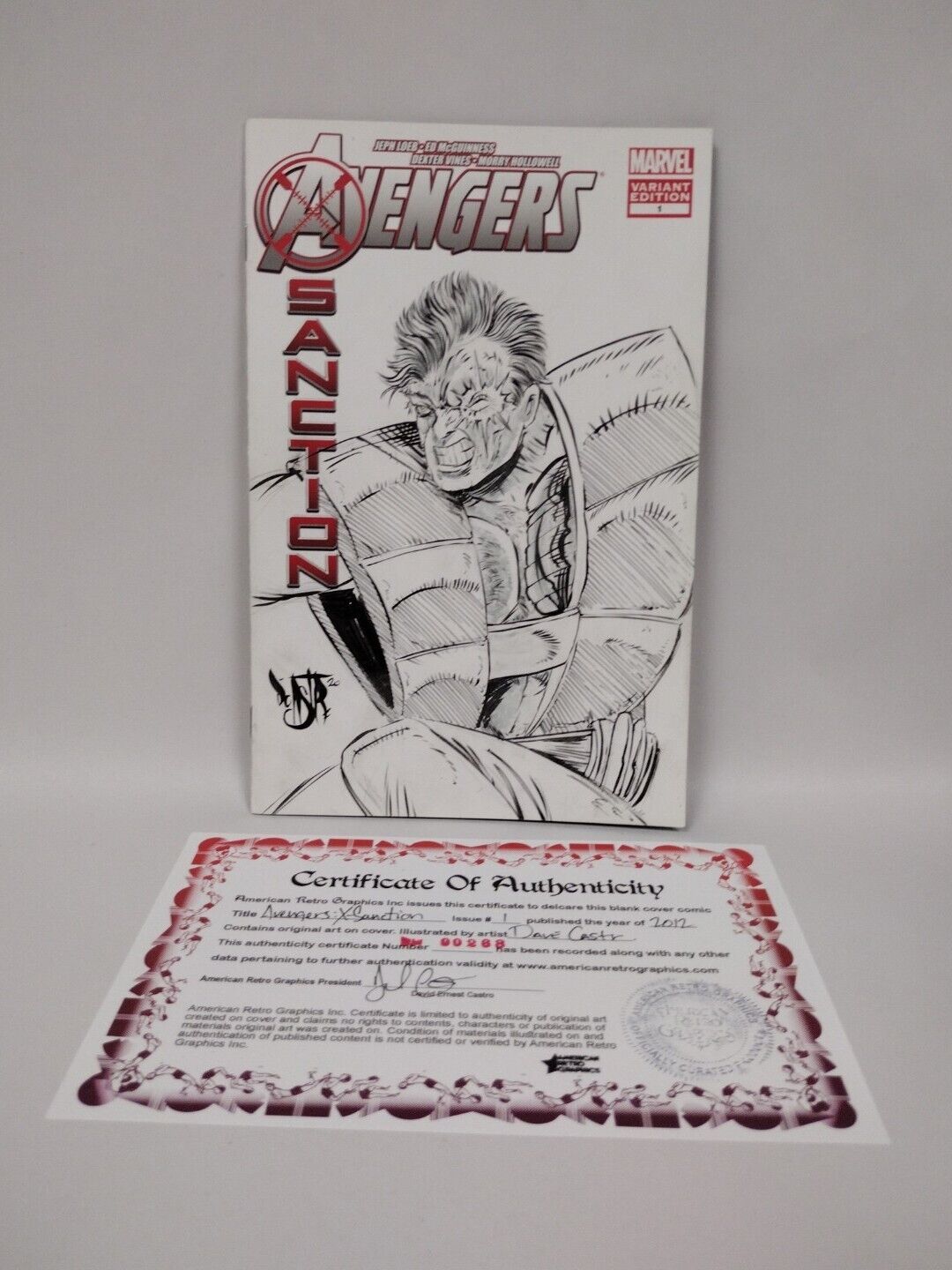 Avengers X-Sanction #1  Blank Cover Comic 2012 w Original CABLE  Art DCastr