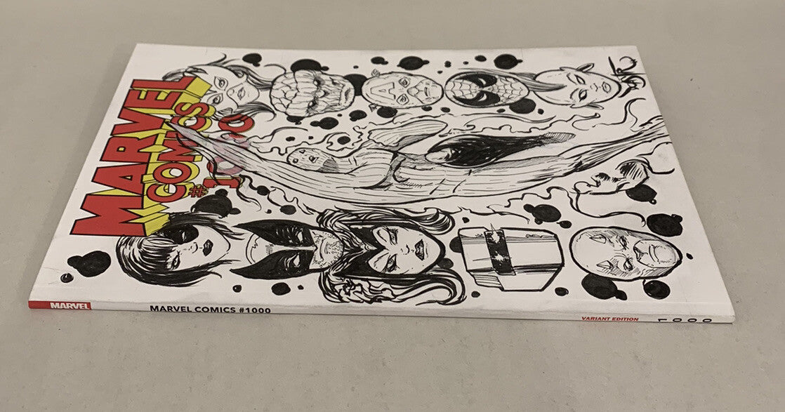 MARVEL COMICS #1000 (2019) Sketch Variant Cover Comic W Original Dave Castr Art