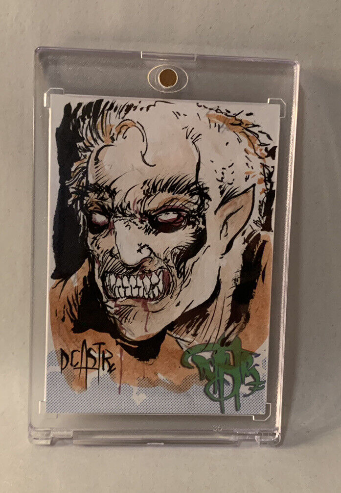 Dave Castr Original Sketch Card Original 1/1 Jerry dandridge Art W Holder