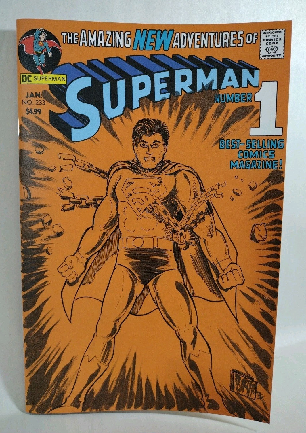 Superman #233 (2025) DC Comic Facsimile Sketch Cover W Original Dave Castr Art