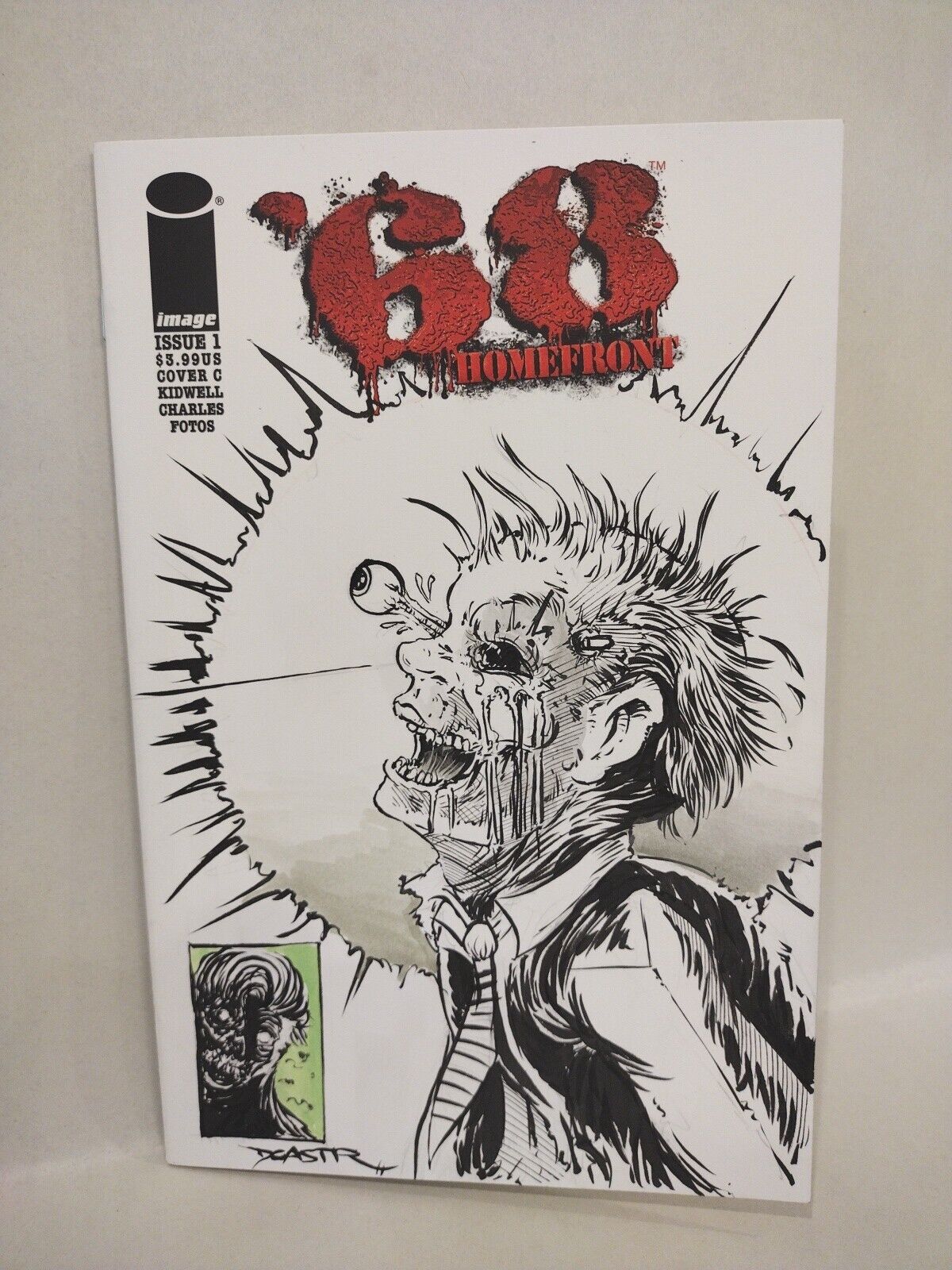 68 Homefront #1 Blank Variant Image Comic w Original Dave Castr Zombie Art COA