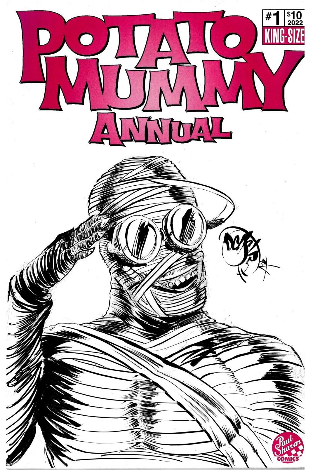 POTATO MUMMY ANNUAL #1 Sketch Cover Comic Variant Original DCastr Art COA