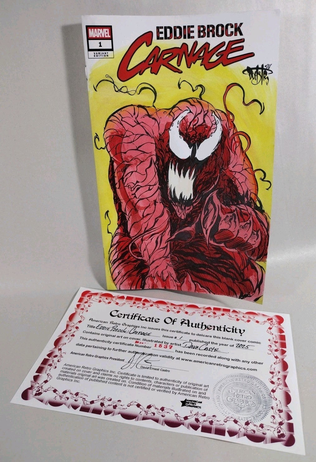 Eddie Brock Carnage #1 (2025) Marvel Sketch Cover Variant W Original DCastr Art