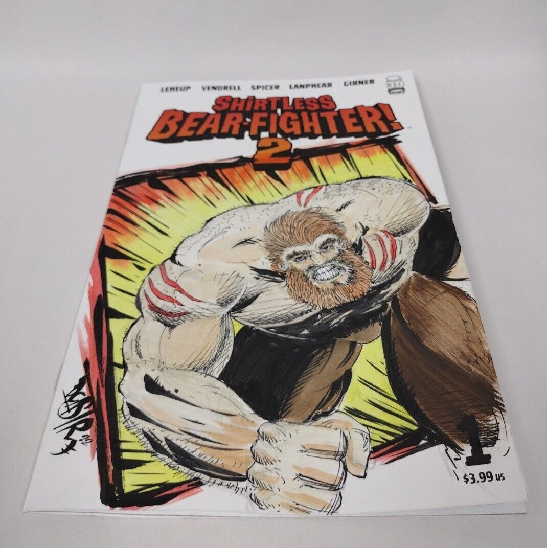 Shirtless Bear-Fighter 2 #1 (Of 7) Blank Sketch Cover W ORIGINAL ART DCASTR 