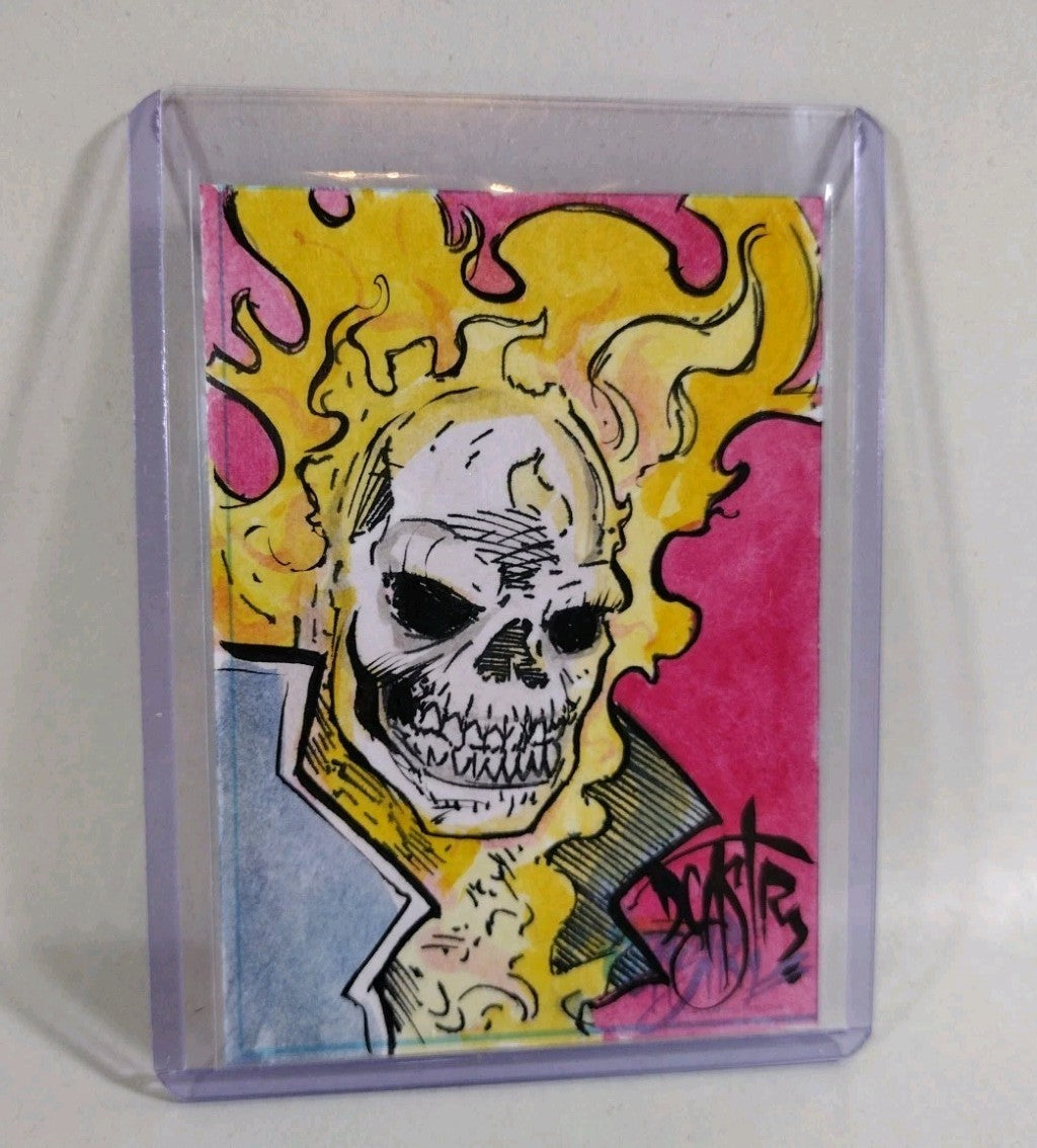 Dave Castr Crusin (2025) OAC Sketch Card W Original Marvel Ghost Rider Art ACEO