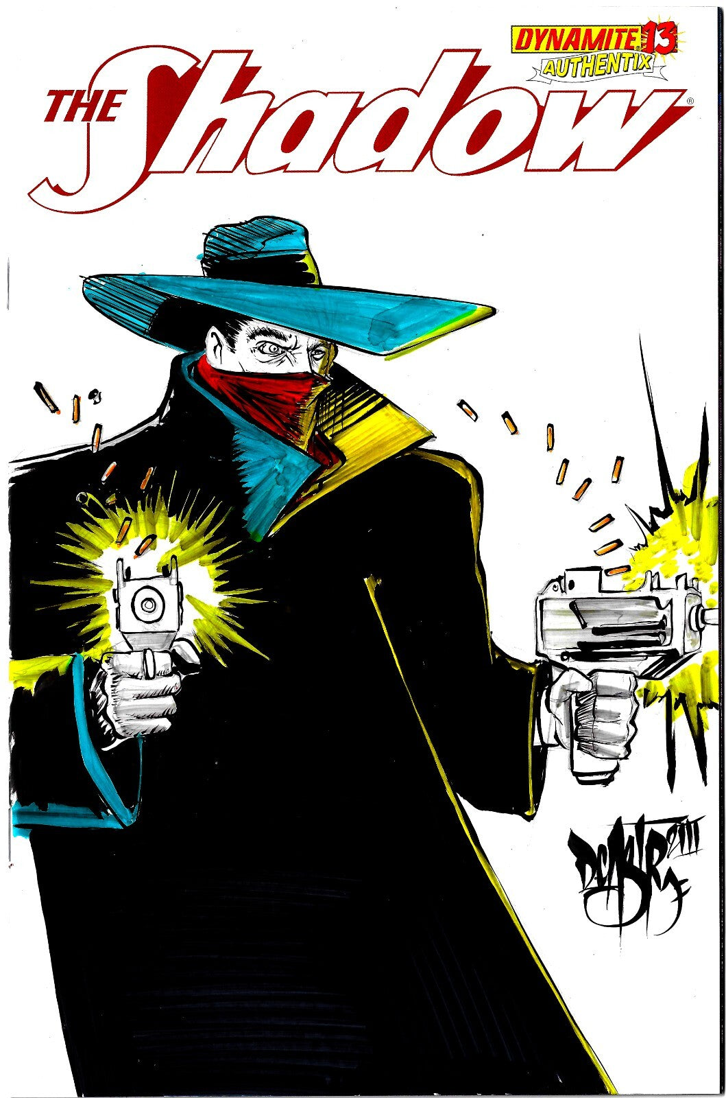 The Shadow #13 (2013) Dynamite Sketch Variant Cover Comic W Original DCastr Art