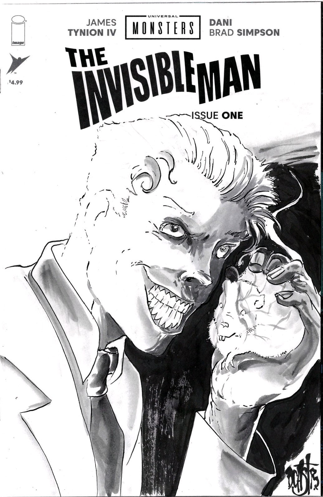 Invisible Man 1 (2025) Image Comic Sketch Variant CVR W Original Dave Castr Art 