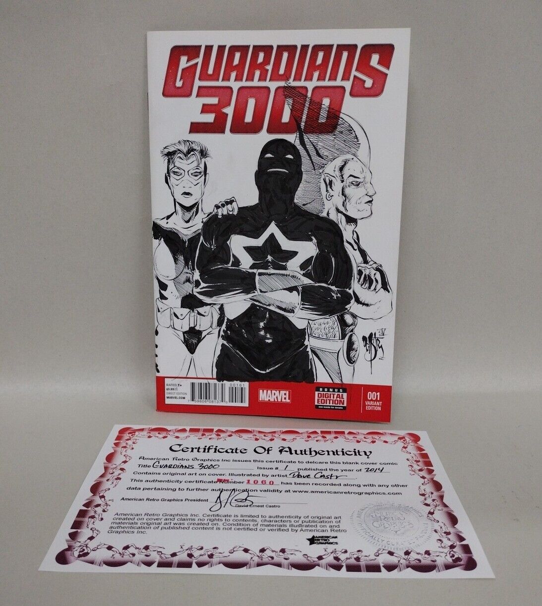 GUARDIANS 3000 #1 Blank Sketch Variant Cover Comic 2014 W Original Art Dcastr