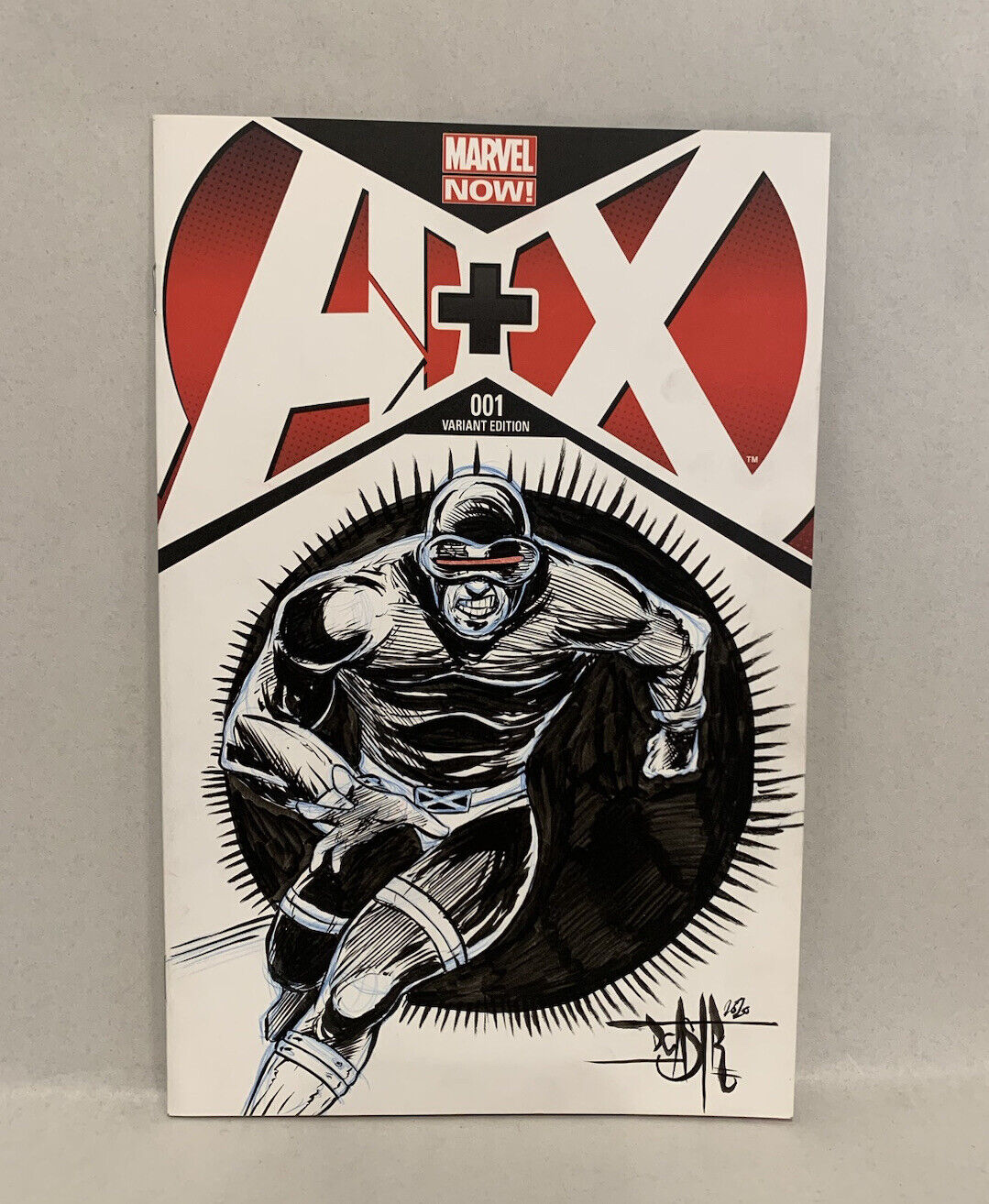 A+X (AVENGERS + X-MEN #1 Blank Variant Cover Comic W Original Art Dave Castr