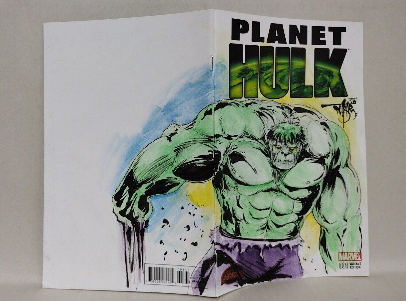 Planet Hulk 1 (2015) Marvel Sketch Cover Variant Comic W Original Dave Castr Art