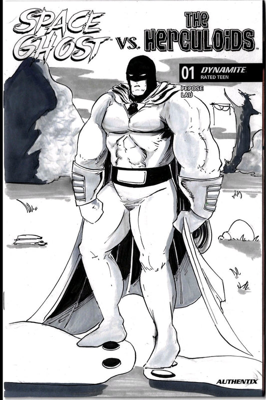 Space Ghost Vs The Herculoids #1 Dynamite Sketch Cover W Original DCastr Art