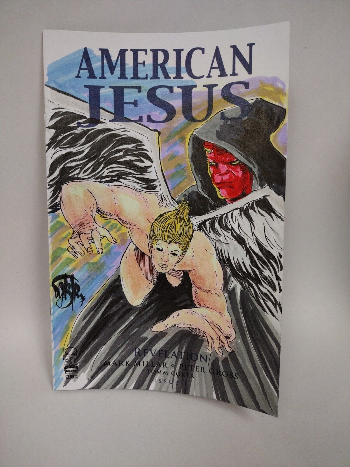 AMERICAN JESUS: REVELATION #1 Blank Cover Variant Original DCastr Art COA