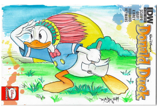 Donald Duck#1 (2015) IDW Blank Variant Comic With Original DCastr Watercolor Art