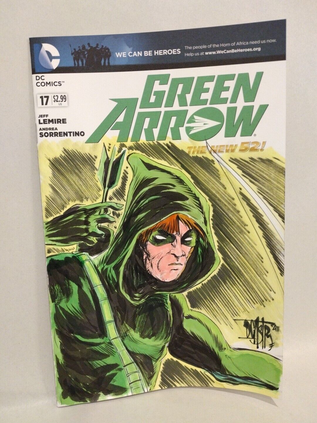 Green Arrow #1 Blank Sketch Variant Cover DC Comics W Original Dave Castr Art