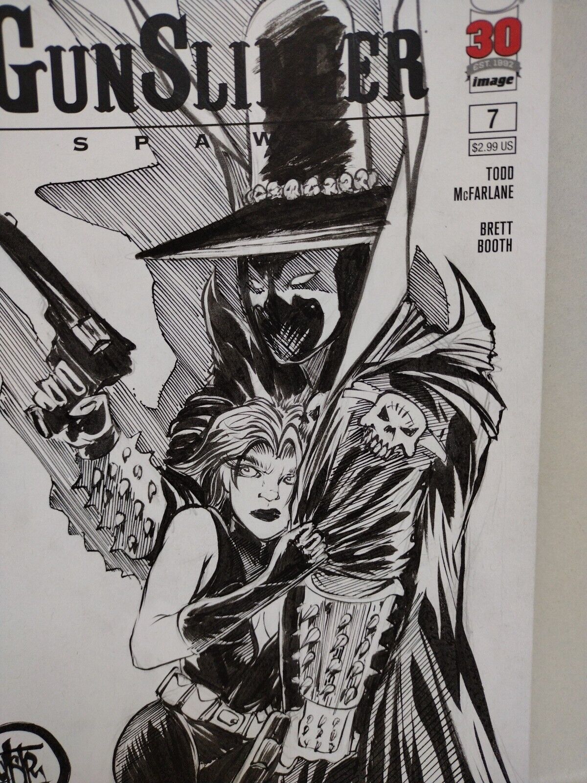 Gunslinger Spawn 7 (2022) Image Sketch Cover Variant Comic W Original DCastr Art