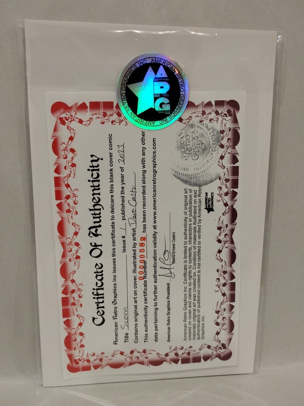 Scorn #1 (2023) Keenspot Sketch Cover Variant Comic w Original Dave Castr Art