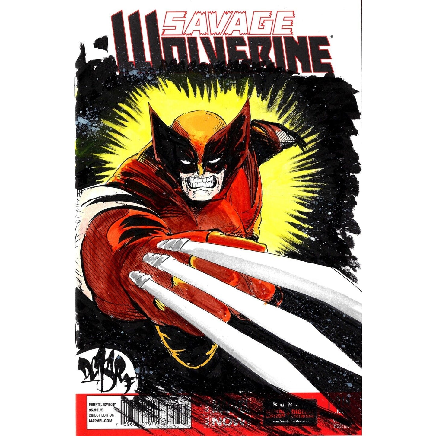 Savage Wolverine 14 (2014) Marvel Blank Variant Comic w Original Dave Castr Art