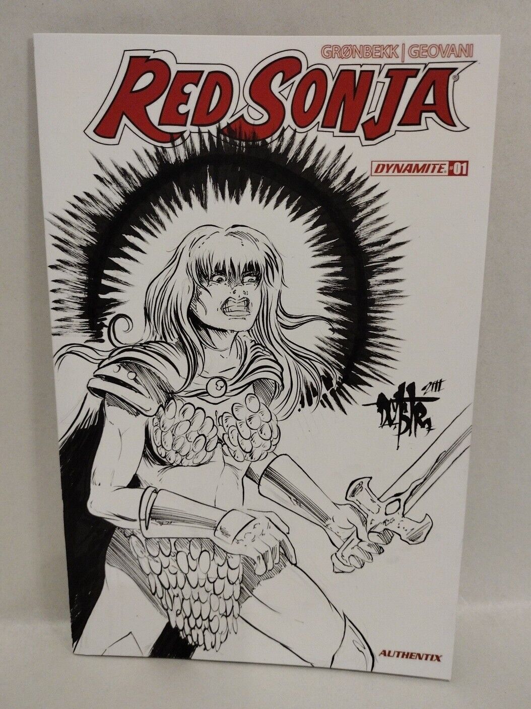 Red Sonja 1 2023 Dynamite Comic Sketch Variant Cover Comic W Original DCastr Art