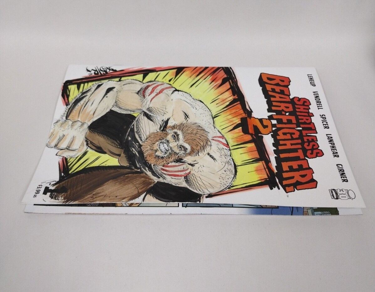 Shirtless Bear-Fighter 2 #1 (Of 7) Blank Sketch Cover W ORIGINAL ART DCASTR 