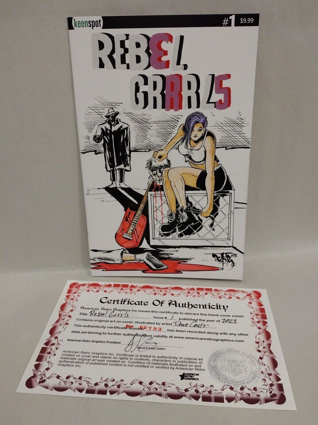 Rebel Grrrls #1 (2023) Keenspot Sketch Cover Comic W Original Dave Castr Art