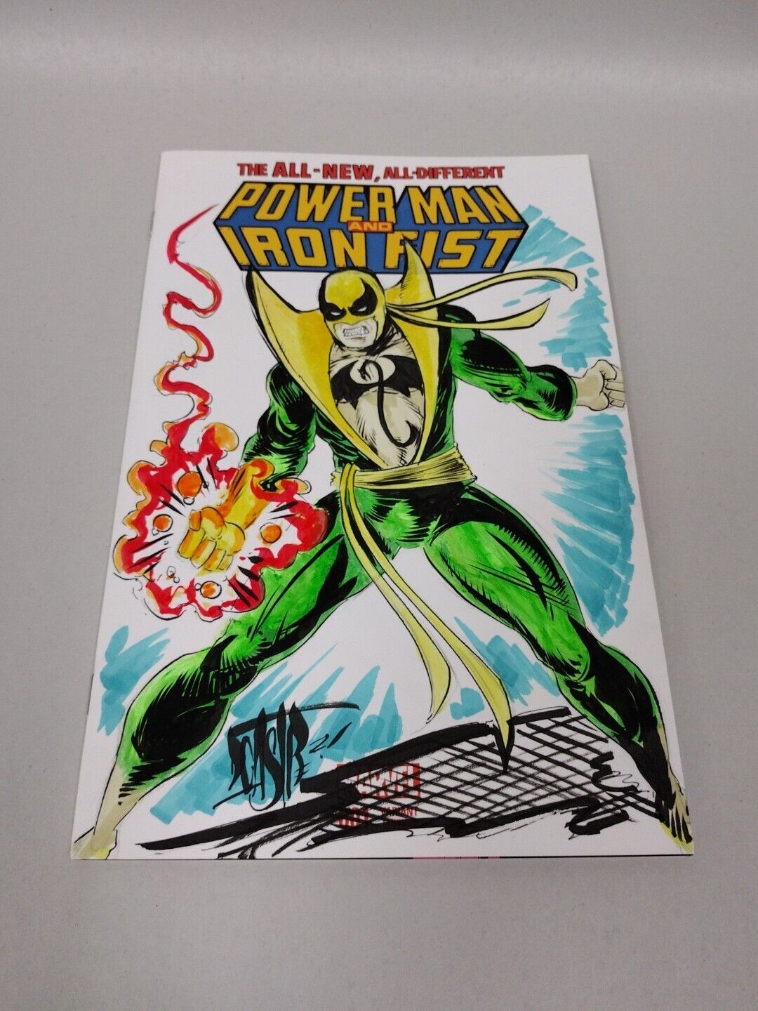 Power Man and Iron Fist #1 Blank Cover Comic w Original Art Dcastr w ARG COA # 