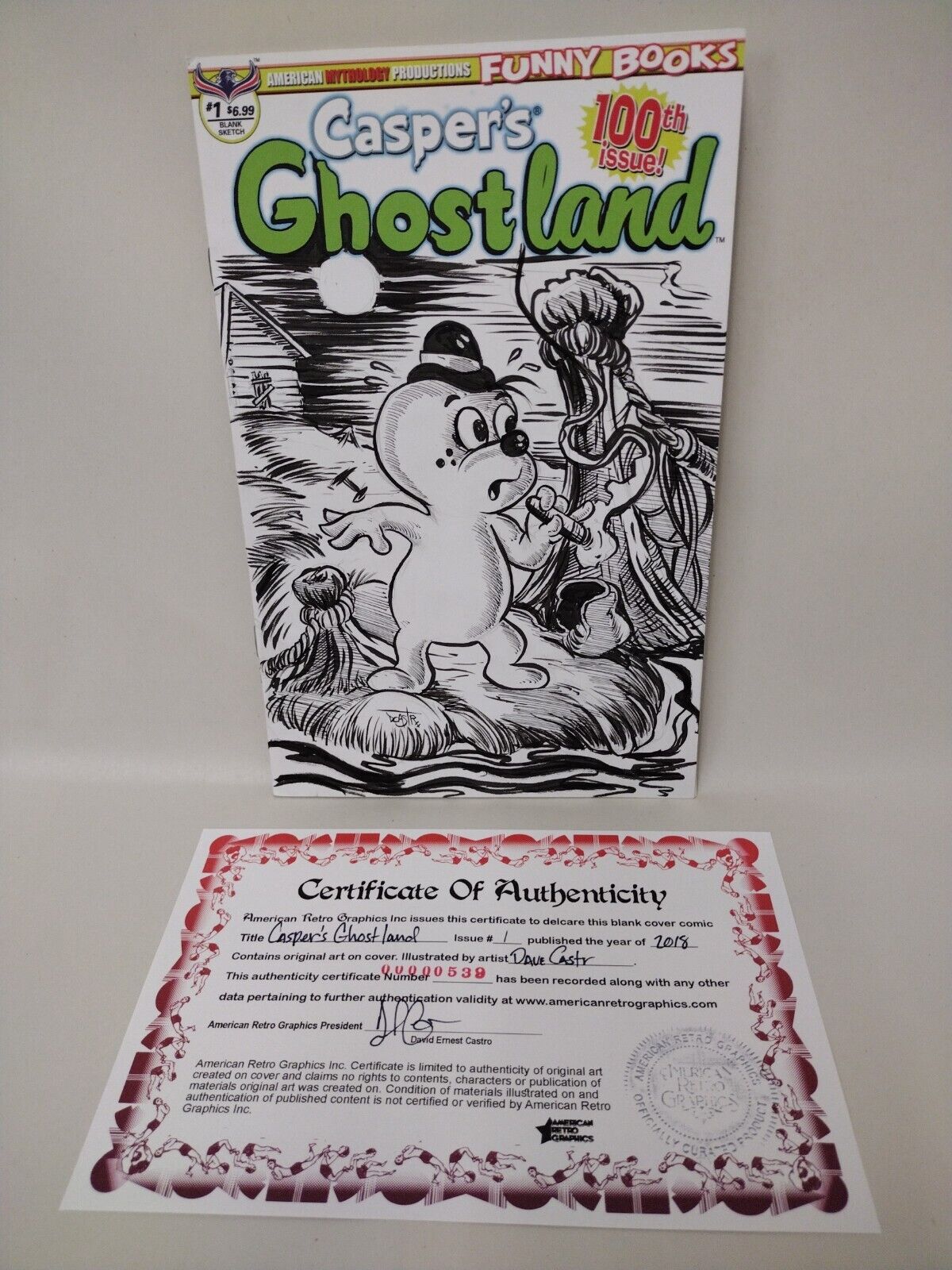 Casper's Ghost Land #1 Blank Cover Variant W Original Dave Castr Spooky Art ARG