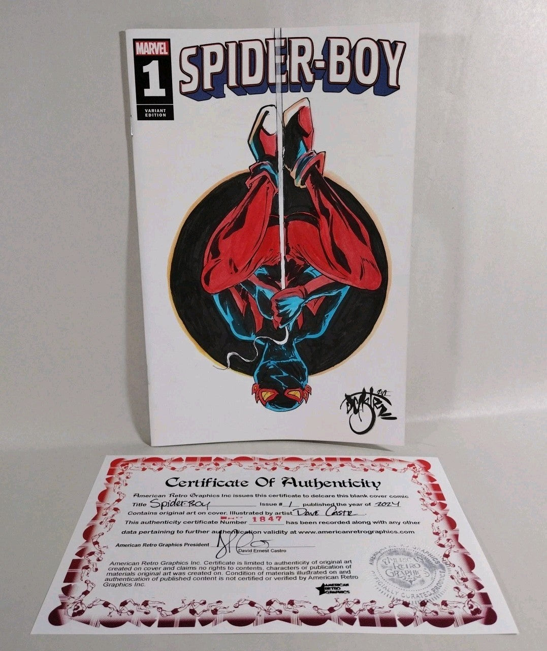 Spider-Boy #1 (2024) Marvel Sketch Cover Variant Comic W Original Dave Castr Art