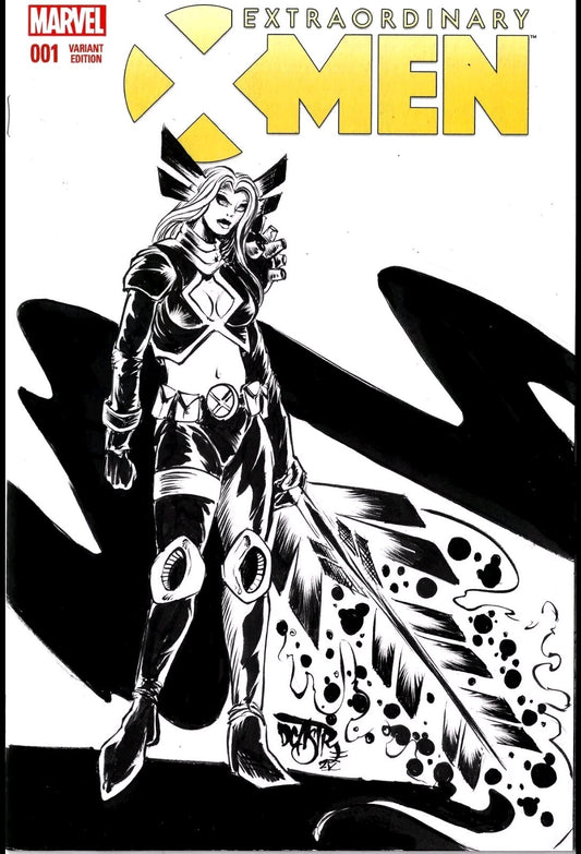 EXTRAORDINARY X-Men 1 Marvel Sketch Variant Comic W Original Magik DCastr Art