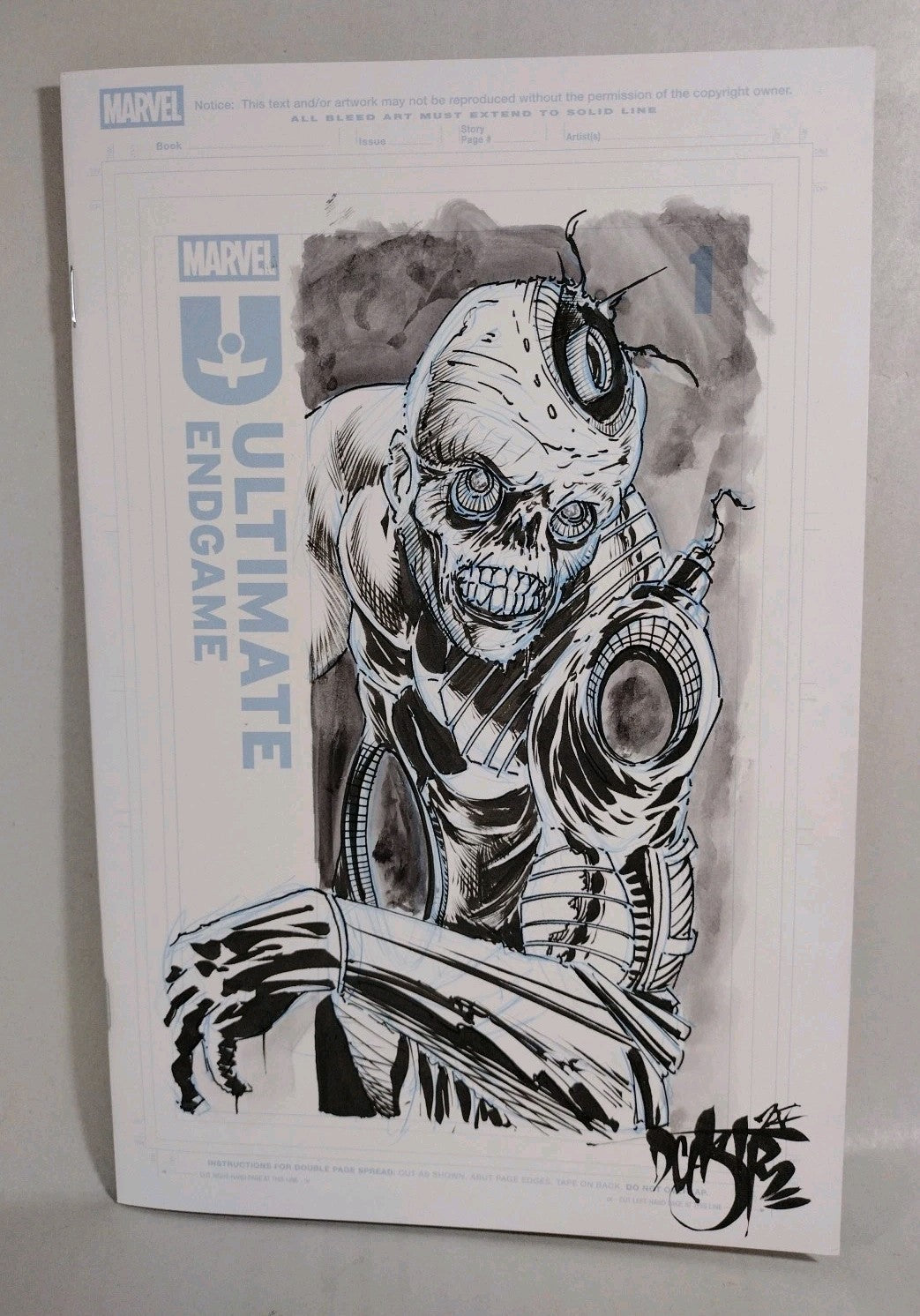 Ultimate Endgame 1 (2025) Marvel Sketch Cover W Original DCastr Ult Deathlok Art