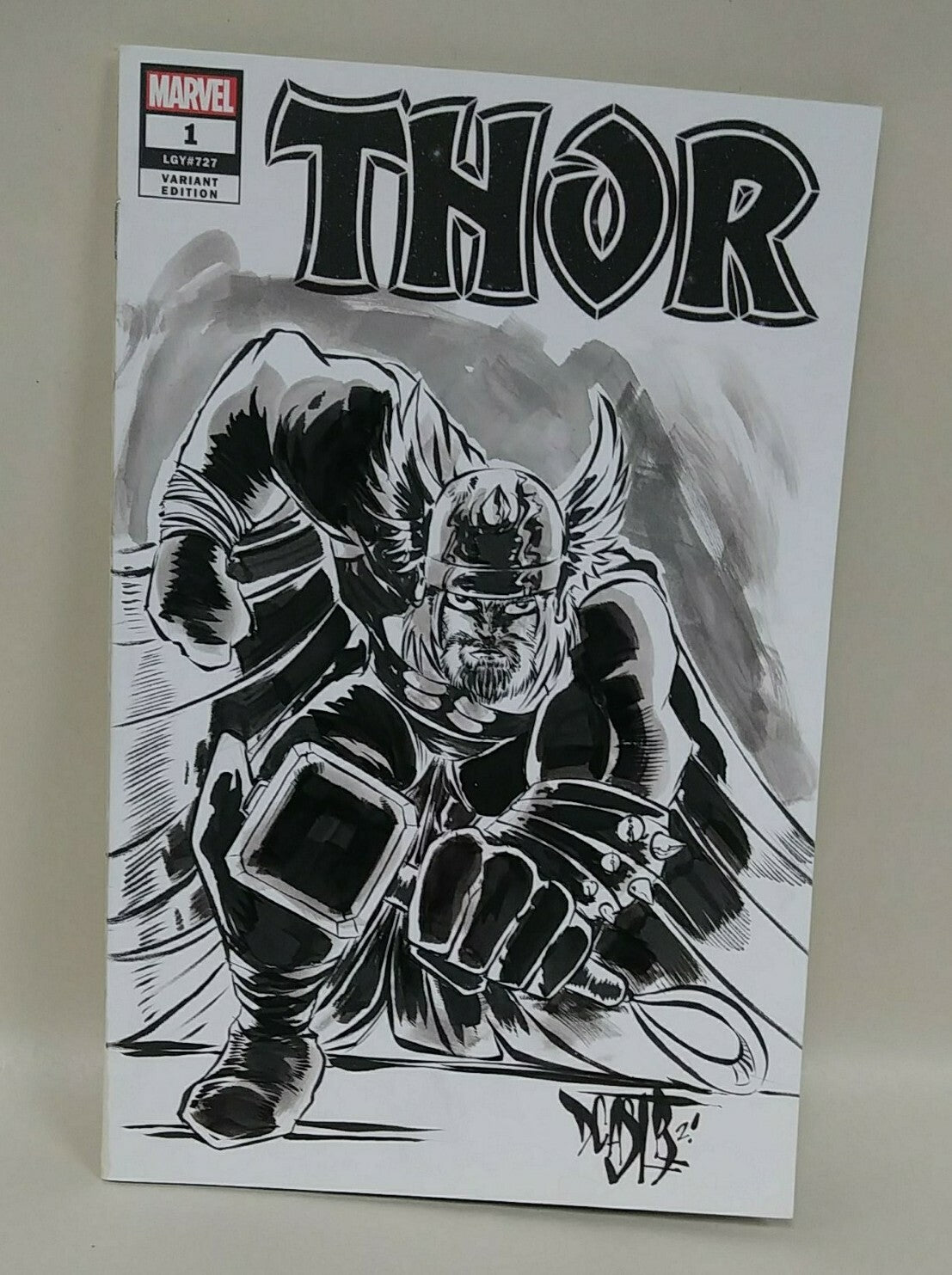 THOR #1 (2020) Marvel Sketch Cover Variant Comic W Original DCastr Art
