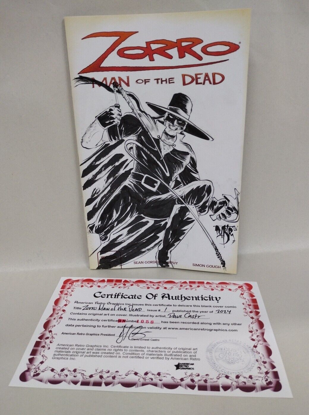 Zorro Man Of The Dead 1 Massive Sketch Variant Cover W Original Dave Castr Art